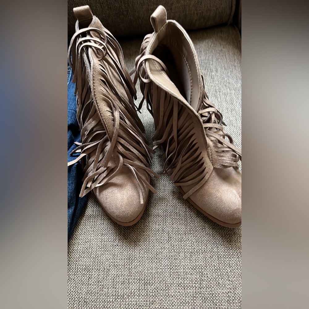 Western fringe booties